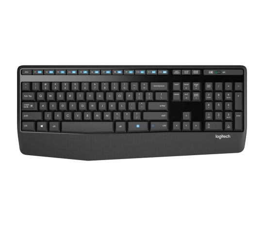 Logitech MK345 Wireless Combo Full-Sized Keyboard with Palm Rest and Comfortable Right-Handed Mouse - Black