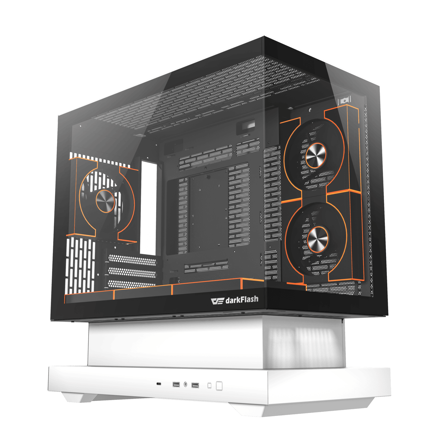 DARKFLASH FLOATRON F1 M-ATX White PC Gaming Case