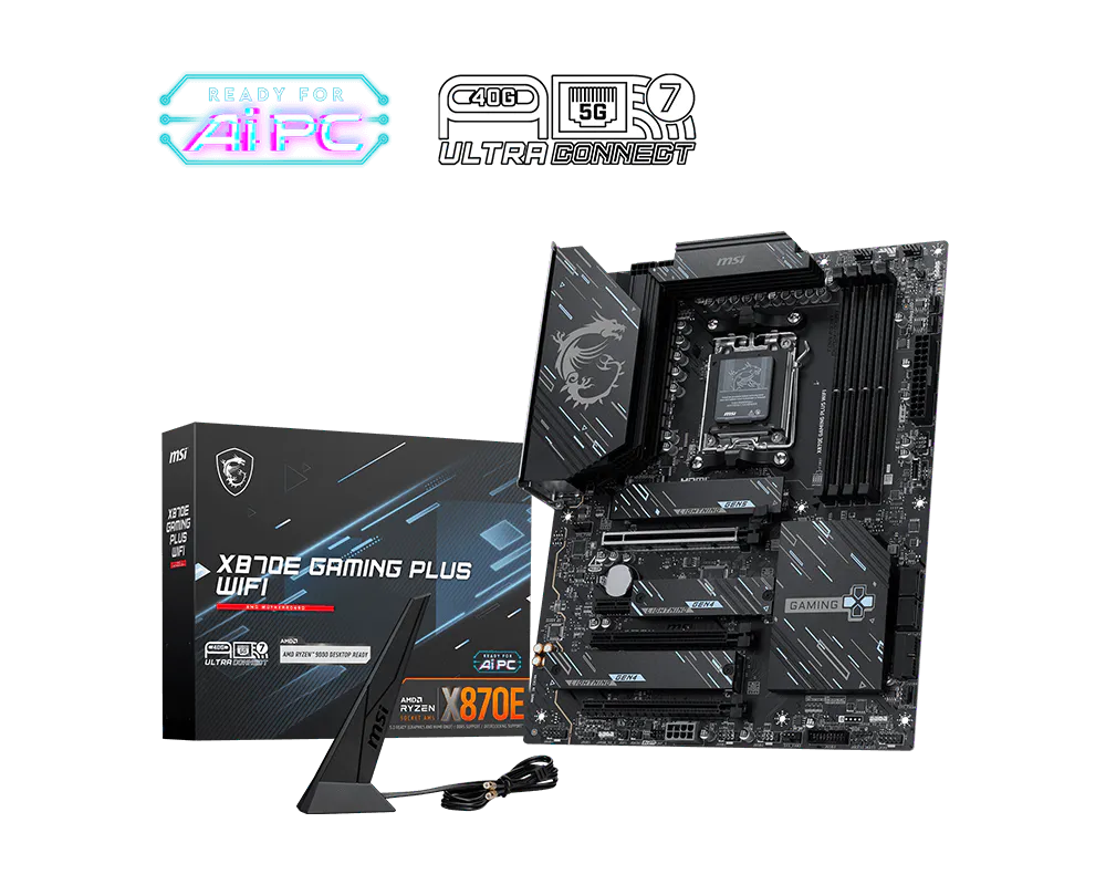 MSI X870E Gaming Plus WiFi 7 ATX AMD AM5 SPS VRM DDR5