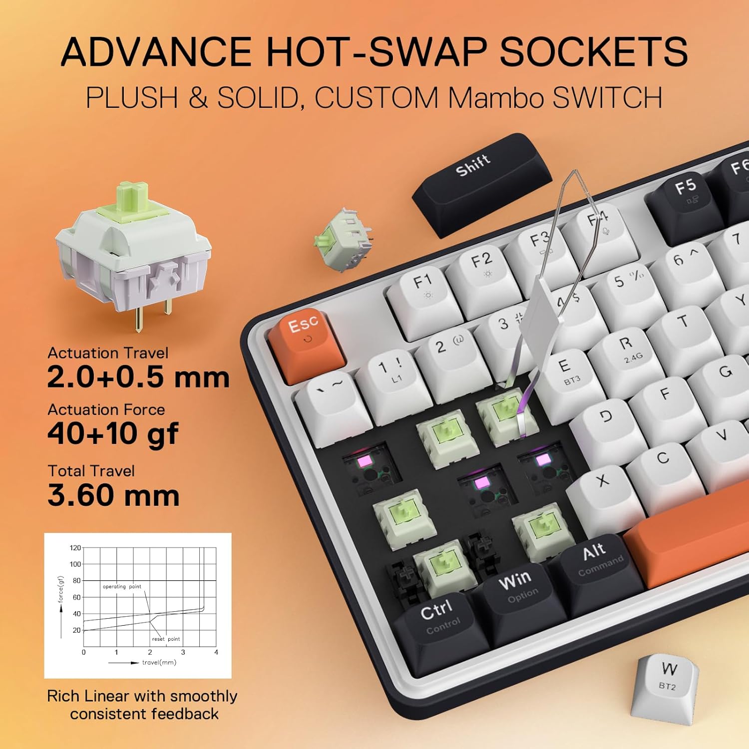 REDRAGON WYVERN PRO K689WBO-RGB-PRO WIRELESS KEYBOARD