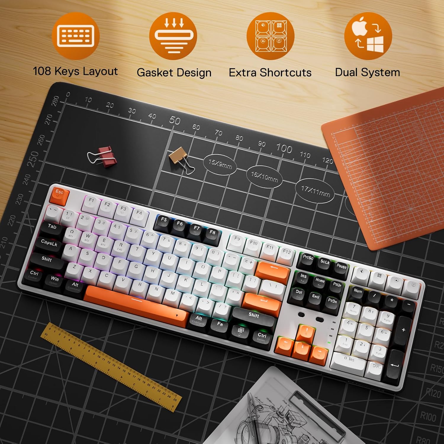 REDRAGON WYVERN PRO K689WBO-RGB-PRO WIRELESS KEYBOARD