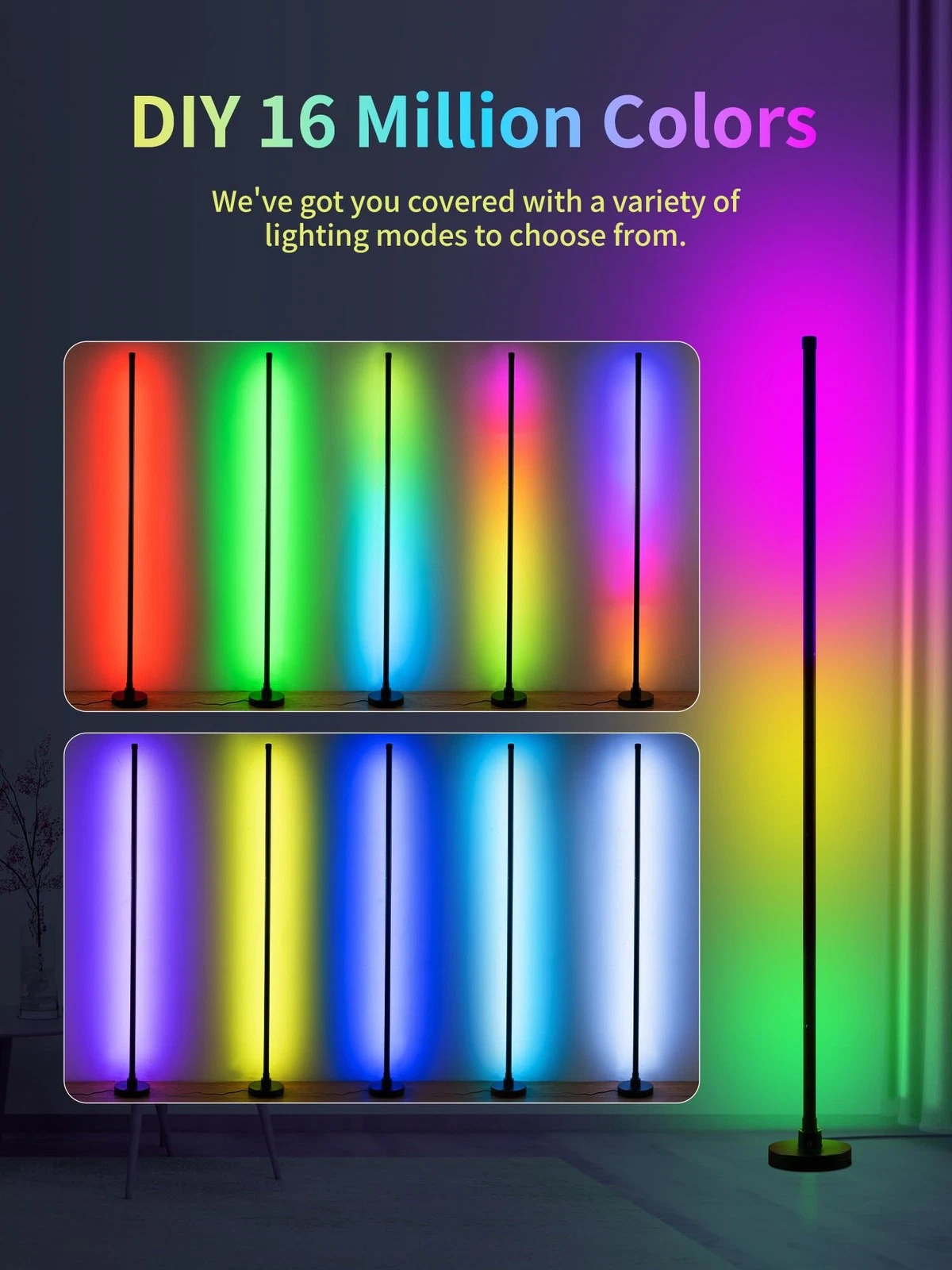 Smart RGB LED Corner Lamp with App and Remote Control