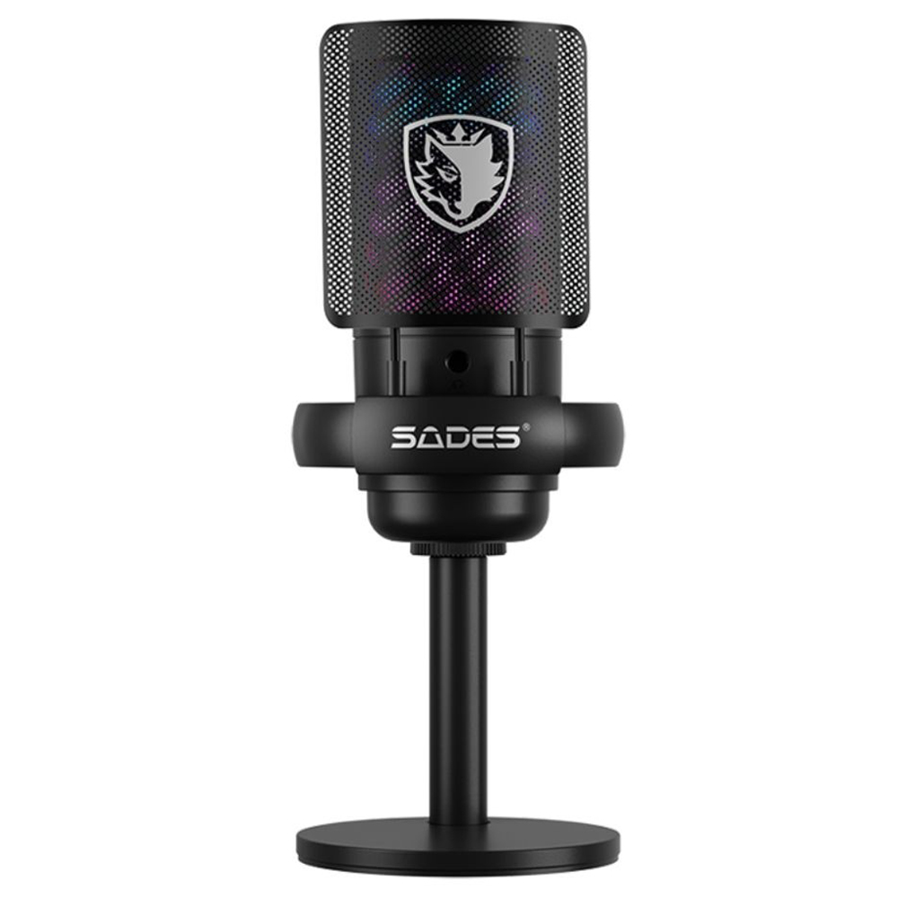 Sades Tyto Cardioid Polar Pattern Detachable Pop Filter Microphone- Black