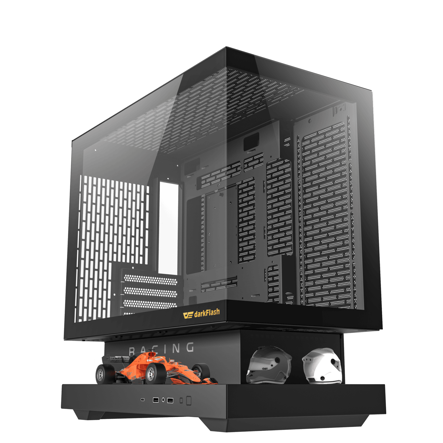 DARKFLASH FLOATRON F1 M-ATX Black PC Gaming Case