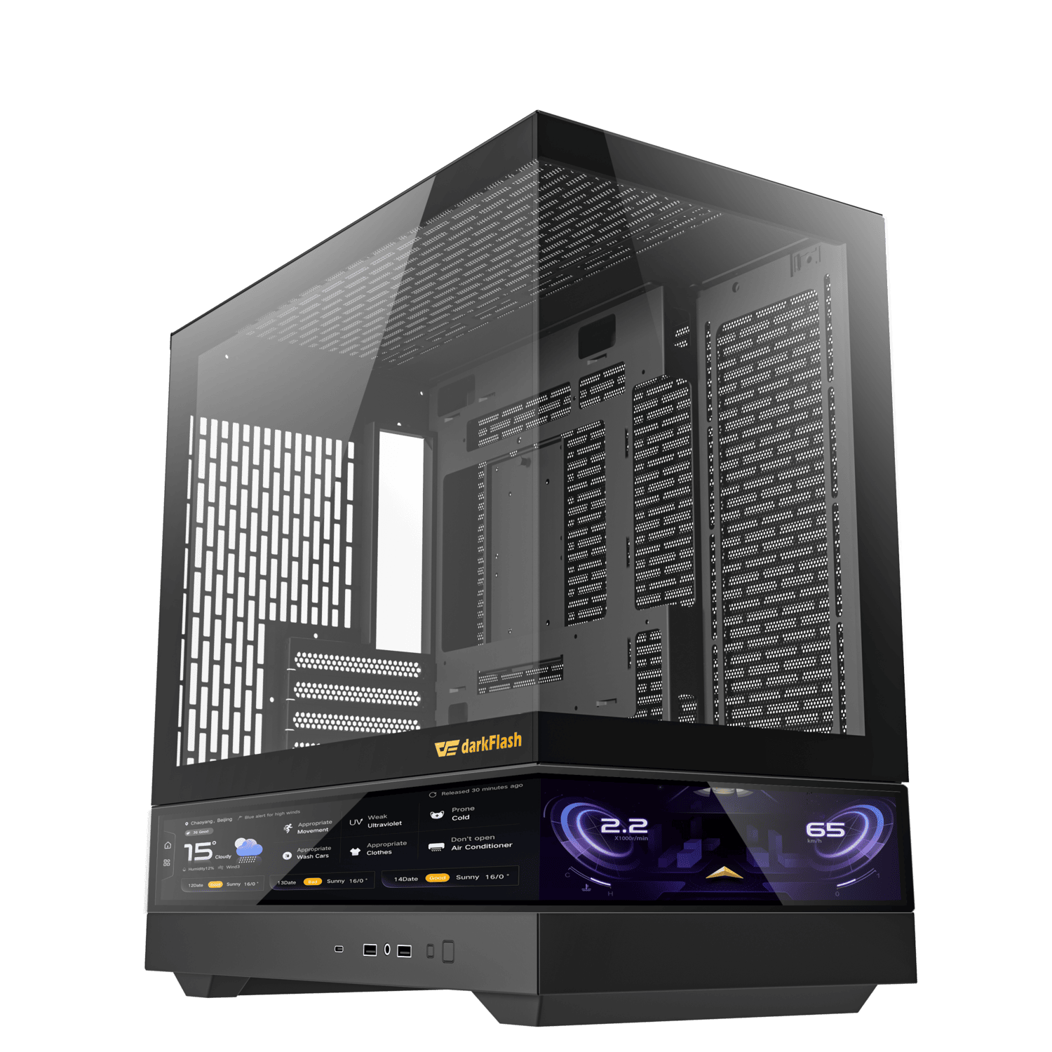 DARKFLASH FLOATRON F1 M-ATX Black PC Gaming Case