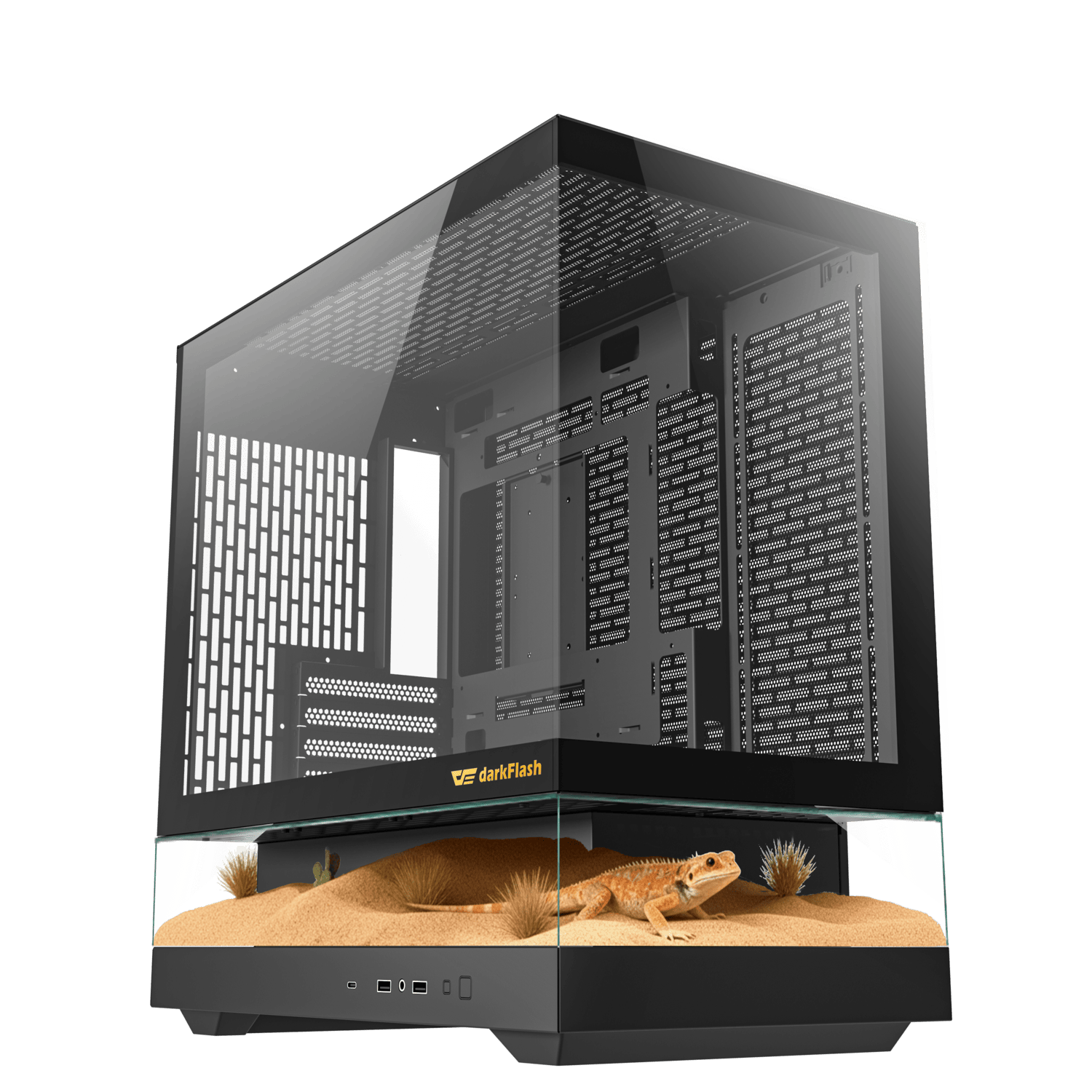 DARKFLASH FLOATRON F1 M-ATX Black PC Gaming Case