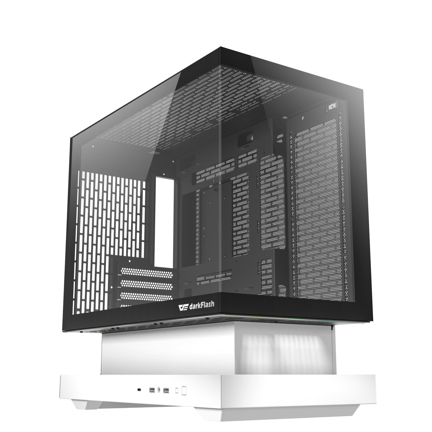 DARKFLASH FLOATRON F1 M-ATX White PC Gaming Case
