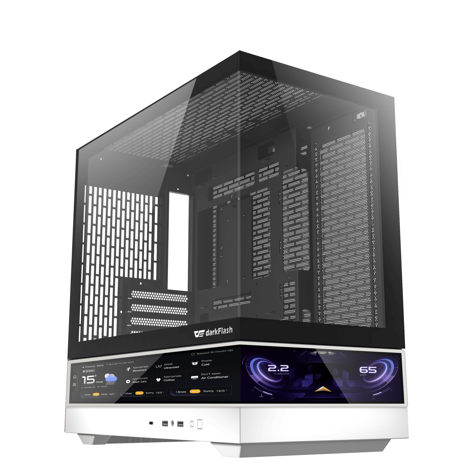 DARKFLASH FLOATRON F1 M-ATX White PC Gaming Case