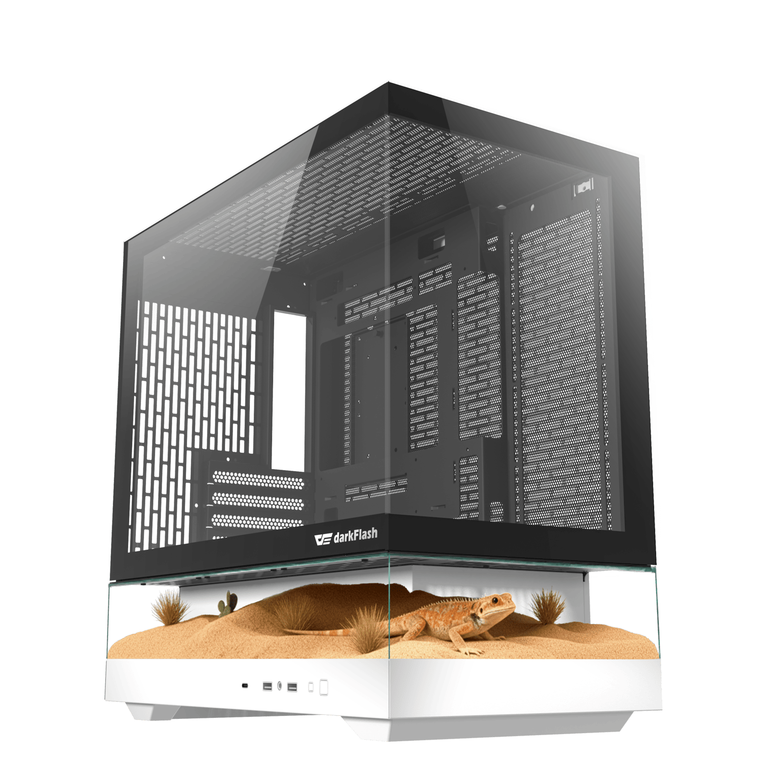 DARKFLASH FLOATRON F1 M-ATX White PC Gaming Case