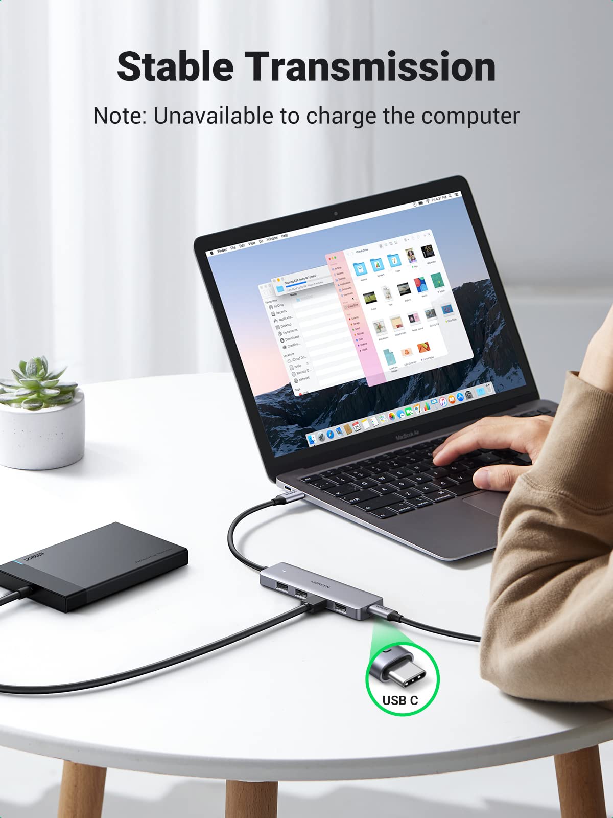 UGREEN USB-C 3*USB A 3.0 + HDMI 4K 2.0 + USB-C PD Multifunction Adapter (Space Gray)