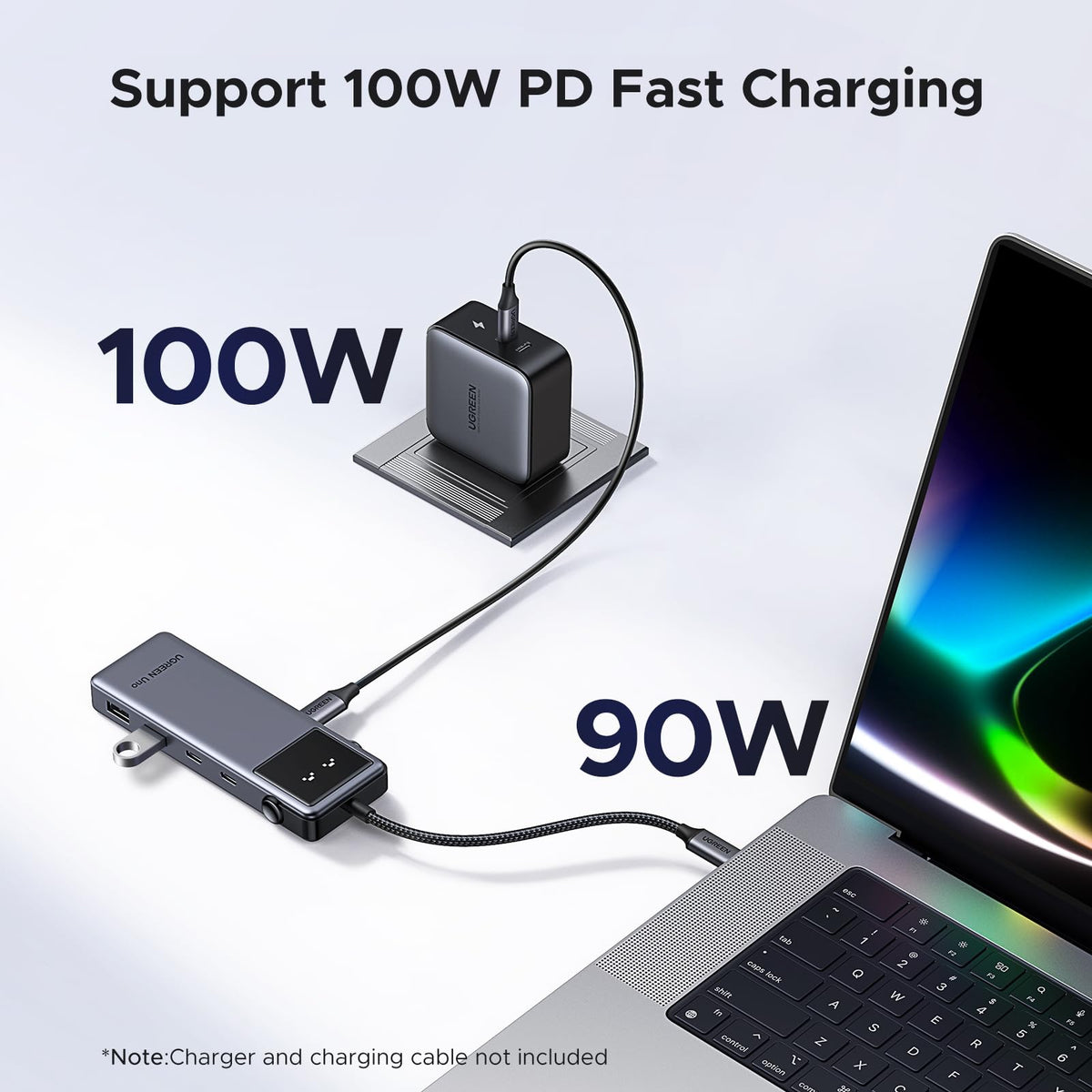 UGREEN USB-C to HDMI(4K@60Hz) +2*USB-A3.0+USB-C3.0+USB-A2.0+Gigabit RJ45+PD(100W)