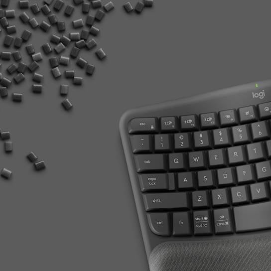 Logitech Wave Keys  Comfortable Natural Typing, Easy-Switch, Bluetooth- Graphite Wireless Ergonomic Keyboard
