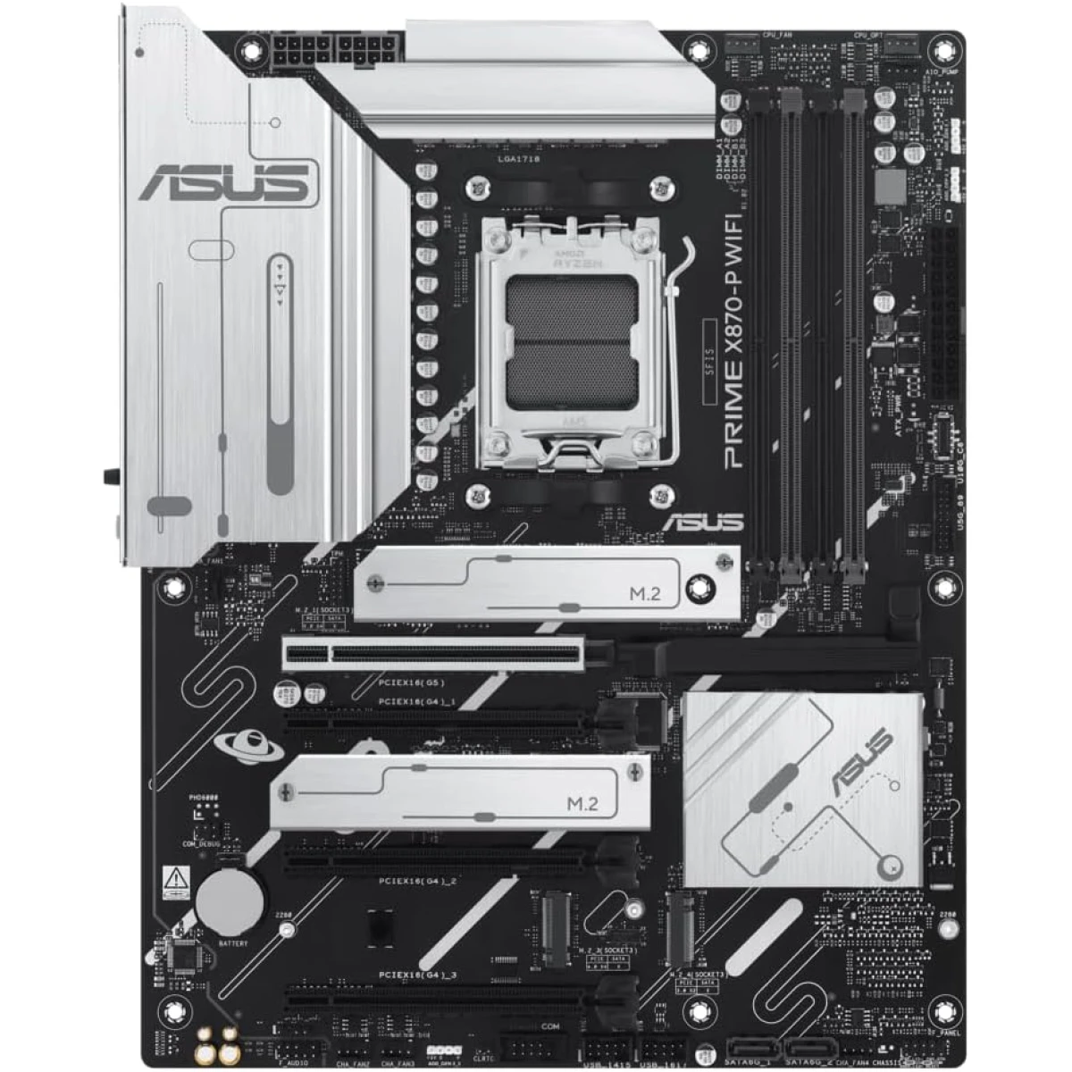 ASUS Prime X870-P WIFI 7 AMD X870 AM5 ATX 4x M.2 Slots DDR5 USB 3.2 Gen 2x2 Type-C® USB4® Header & 2.5Gb Ethernet Motherboard