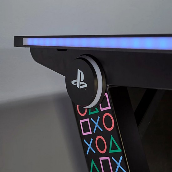 X Rocker PlayStation Gaming Desk LED Lights PC Office Workstation RGB