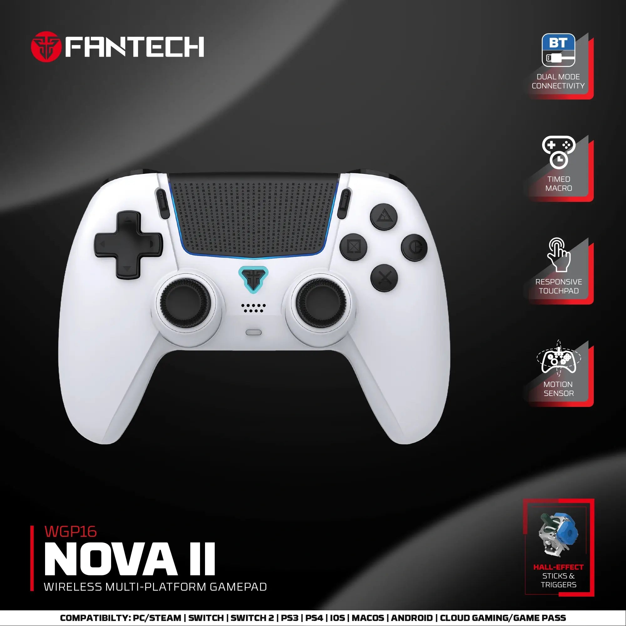 FANTECH WGP16 NOVA II Wireless GAMEPAD - White