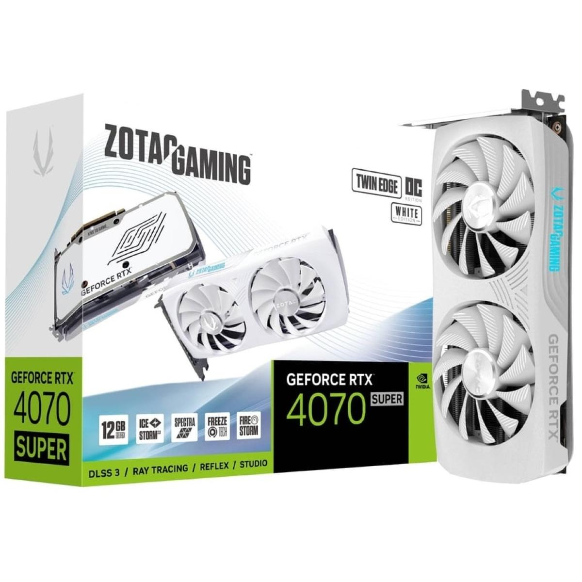 ZOTAC GAMING GeForce RTX 4070 SUPER Twin Edge OC WHITE Edition 12GB GDDR6X - Graphics Card