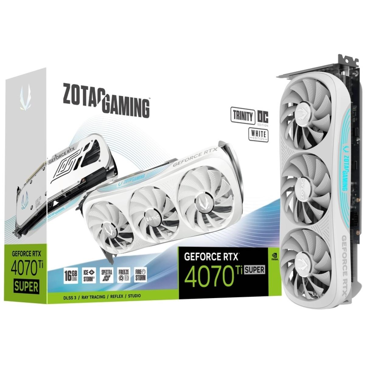 ZOTAC GAMING GeForce RTX 4070 Ti SUPER Trinity OC White Edition 16GB GDDR6X - Graphics Card