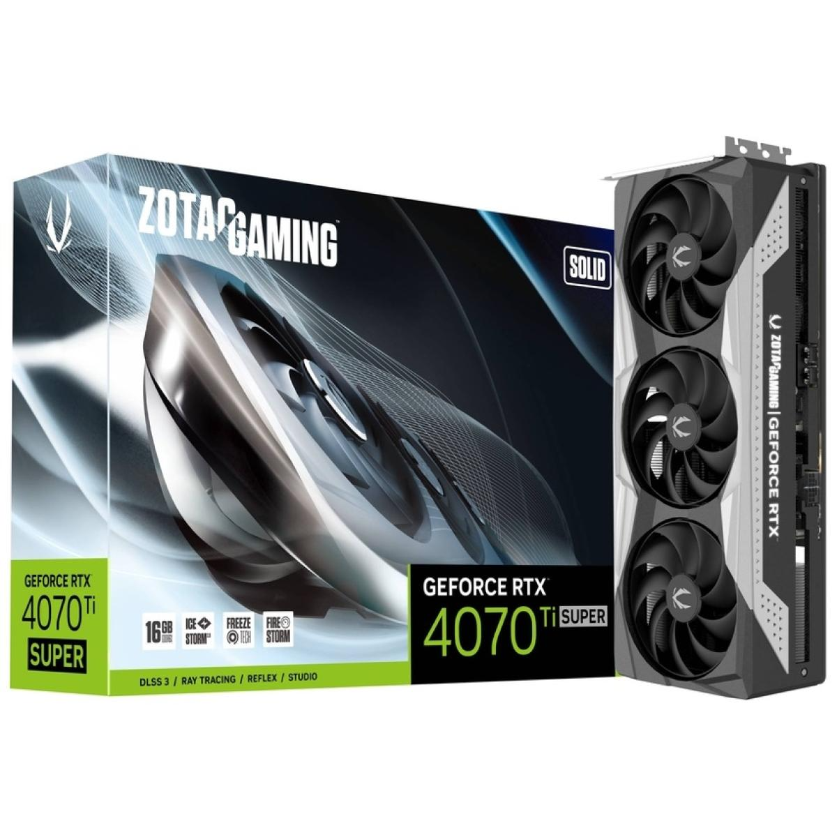 ZOTAC GAMING GeForce RTX 4070 Ti SUPER SOLID 16GB GDDR6X - Graphics Card