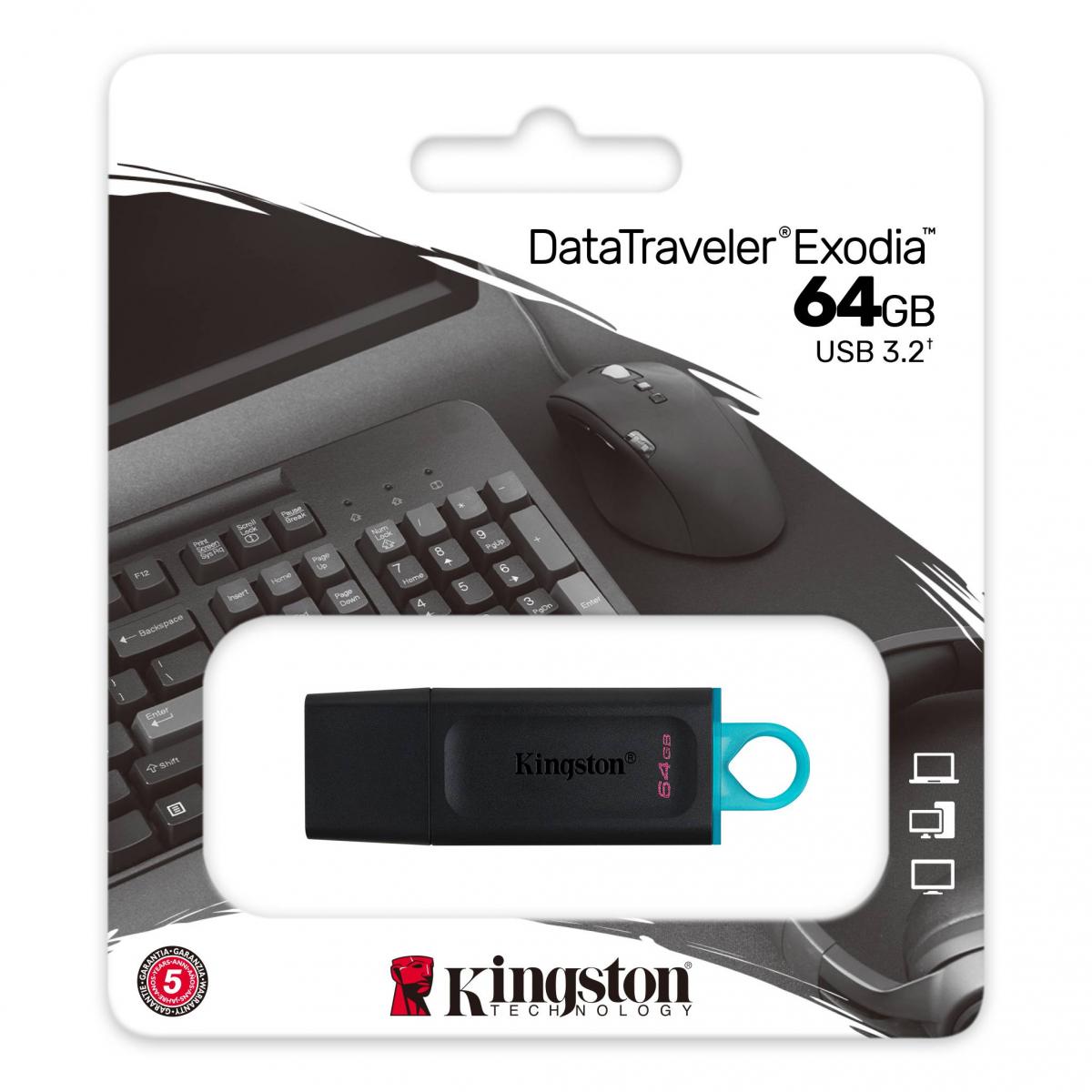 Kingston Flash 64GB DataTraveler Exodia - USB 3.2 Kingston Flash 64GB DataTraveler Exodia - USB 3.2