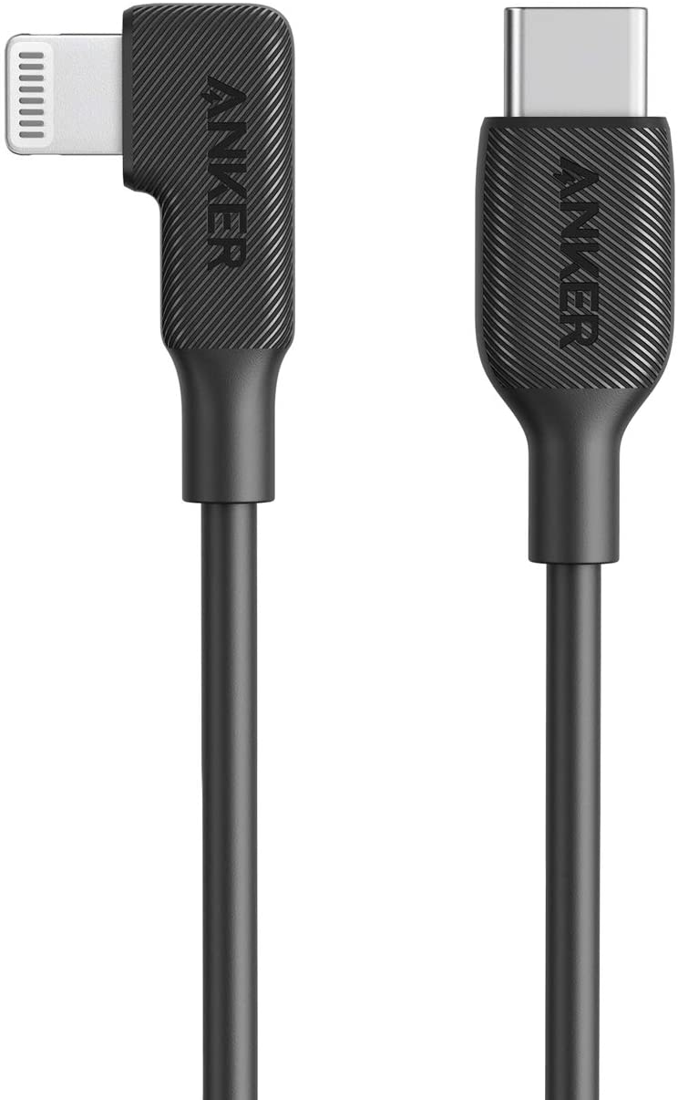 Anker C to Right  Angle Lightning  cable 3ft - Black