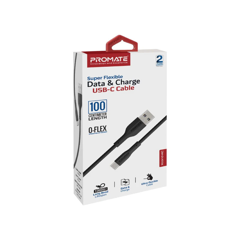 PROMATE XCORD-CC BLACK Data and Charge USB-C Cable PROMATE XCORD-CC BLACK Data and Charge USB-C Cable