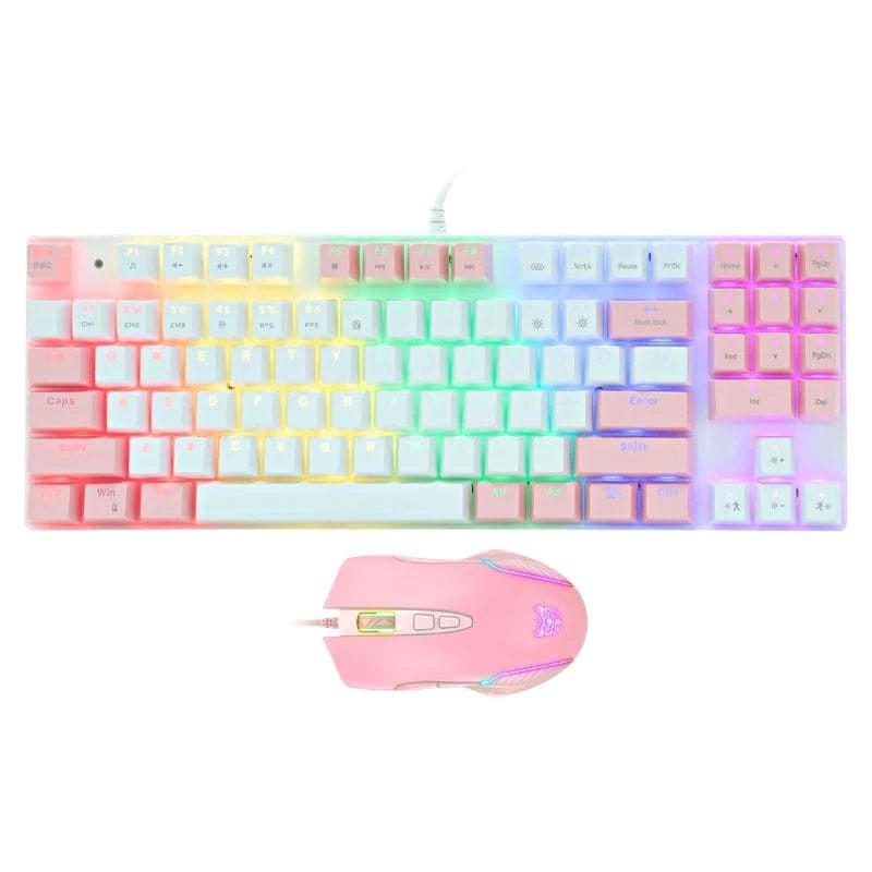 ONIKUMA G26 Mechanical Gaming Keyboard & CW905 Pink Edition