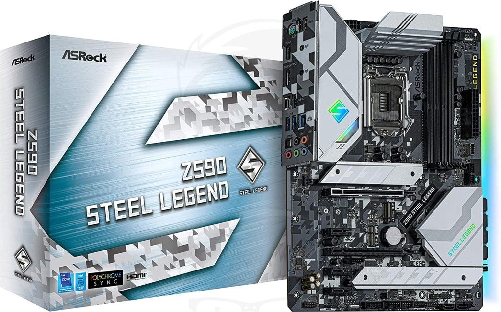 ASRock Z590 Steel Legend Compatible with Intel 10th and 11th Generation CPU (LGA1200) Z590 with Chipset Motherboard