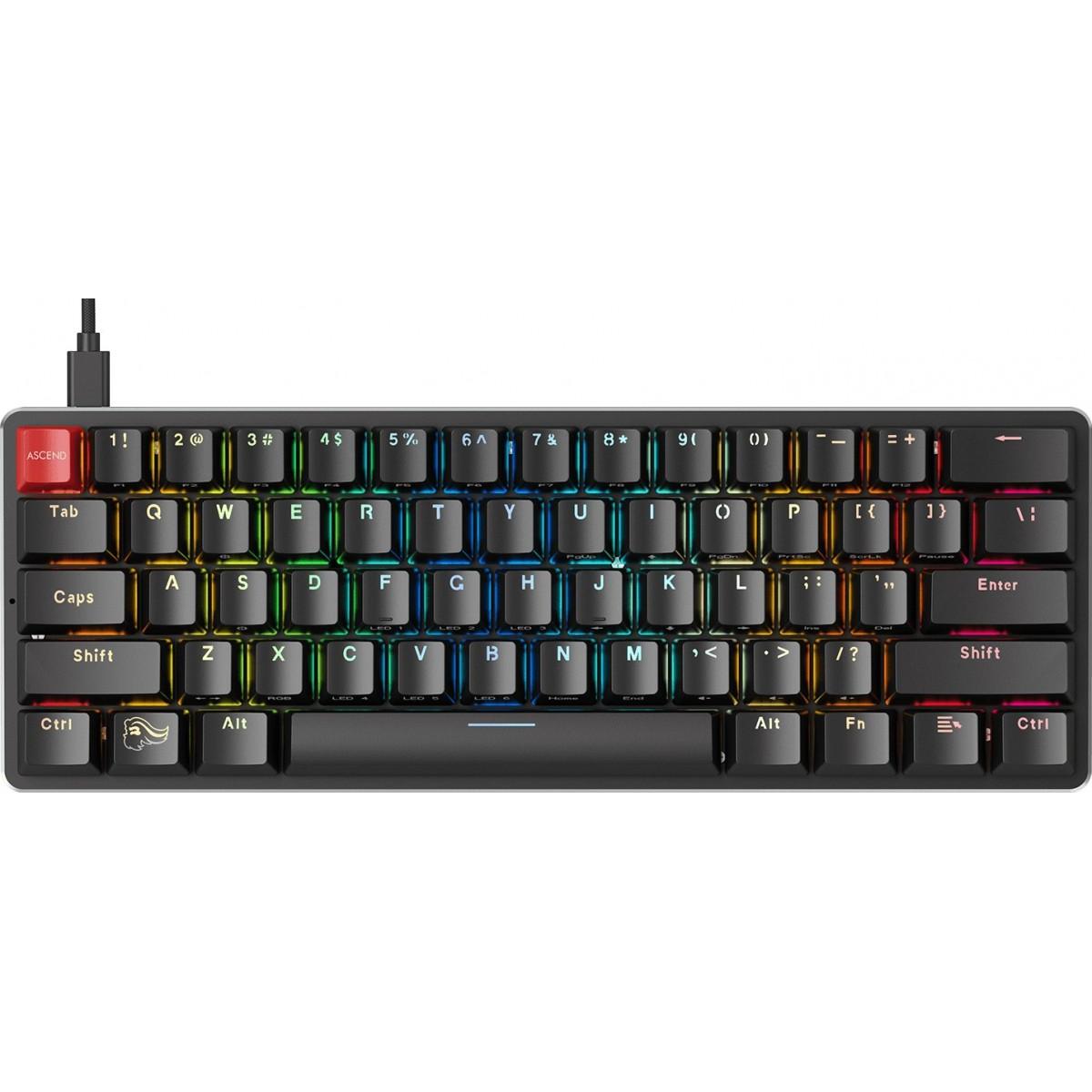 GLORIOUS GMMK COMPACT Mechanical Gaming Keyboard (BLACK/SILVER) 60%