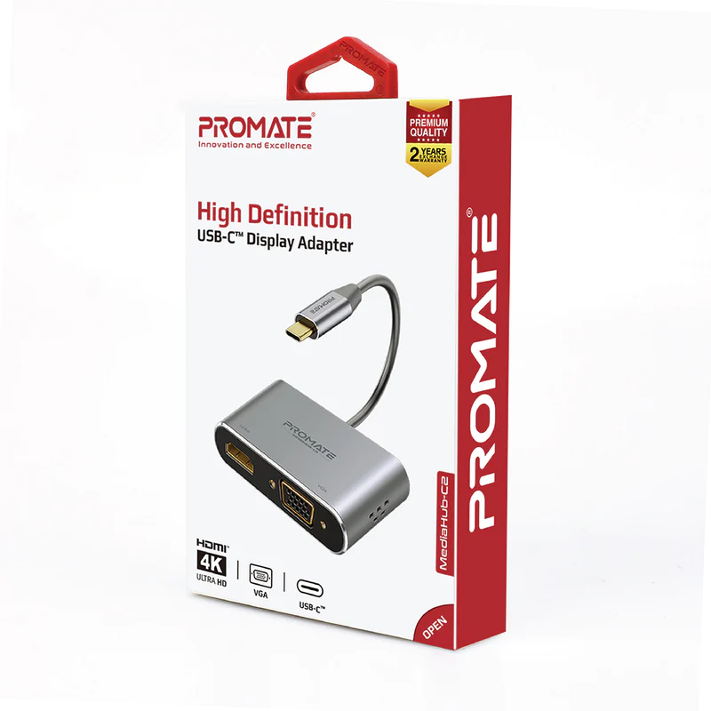 PROMATE MEDIAHUB-C2 High Definition USB-C Display Adapter