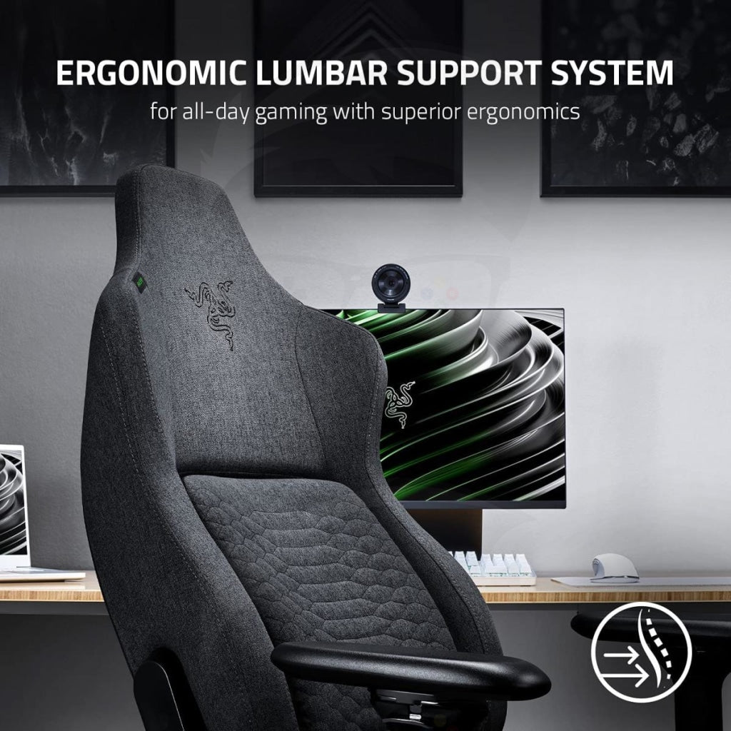 Razer Iskur - Dark Gray Fabric Gaming Chair with Built-in Lumbar Support