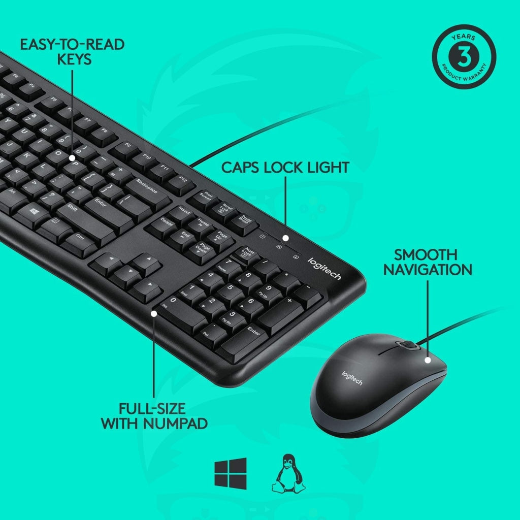 Logitech MK120 Keyboard and Mouse Combo Wired