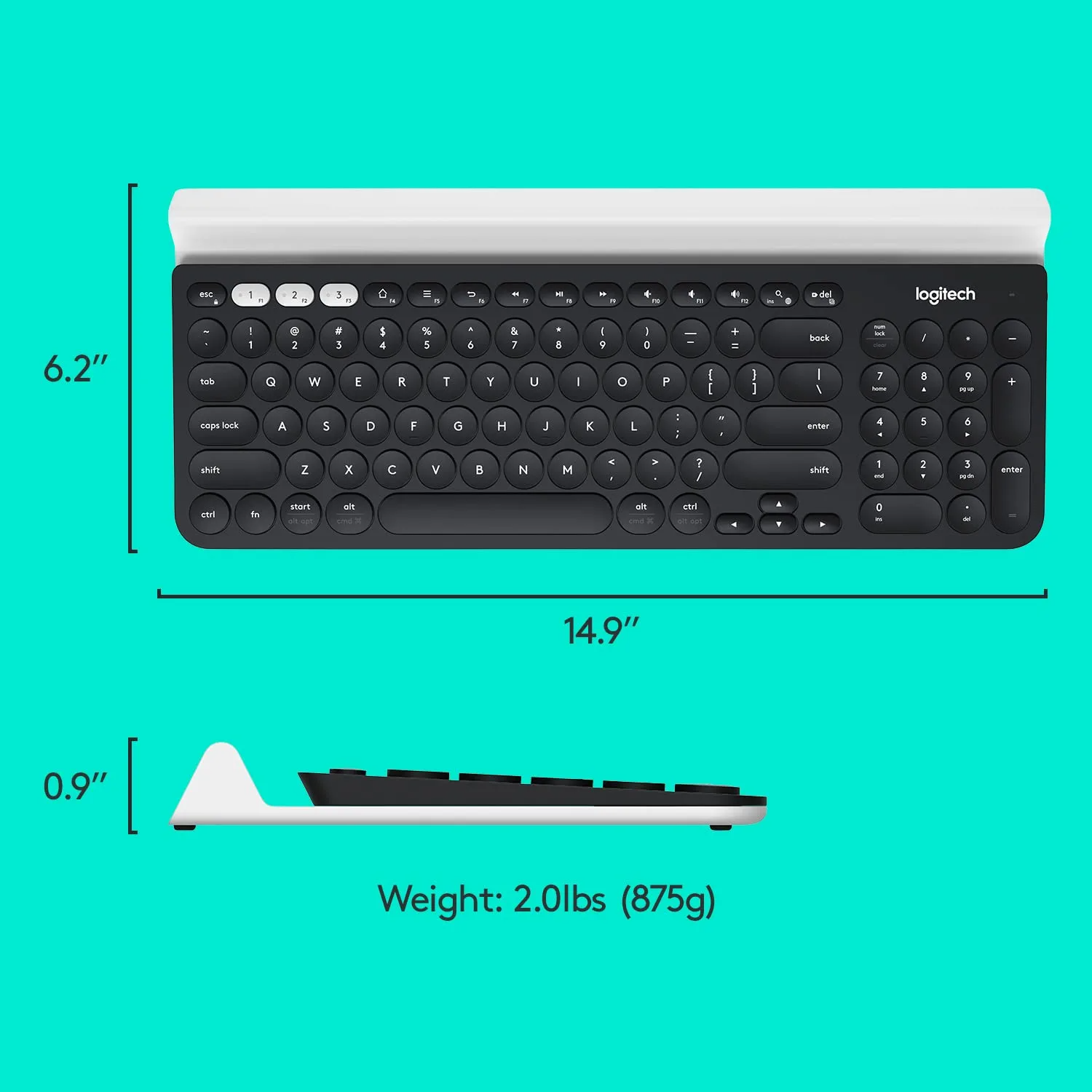 Logitech K780 Multi-Device Wireless Keyboard for Computer, Phone and Tablet