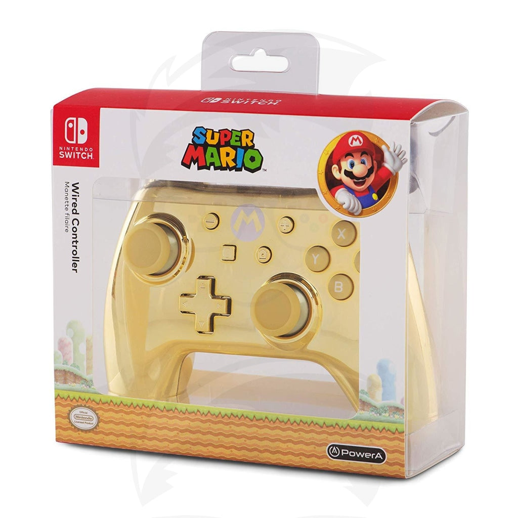 Wired Controller Chrome Gold Mario - Switch