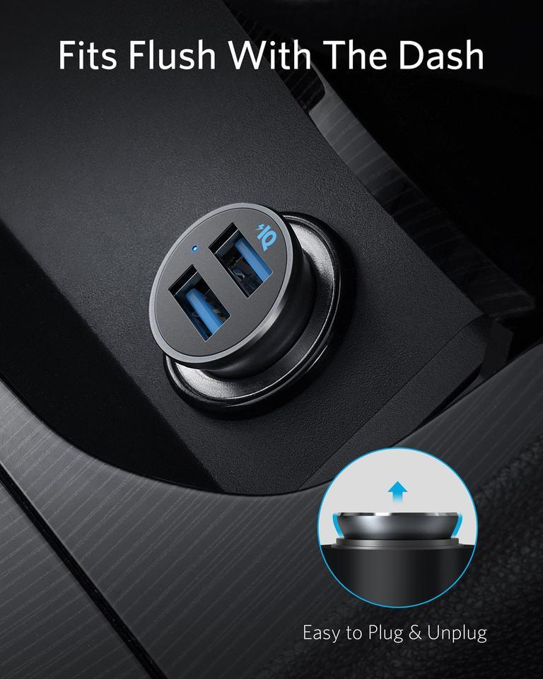 Anker PowerDrive 2 Alloy 24W Car Charger with 2 Ports