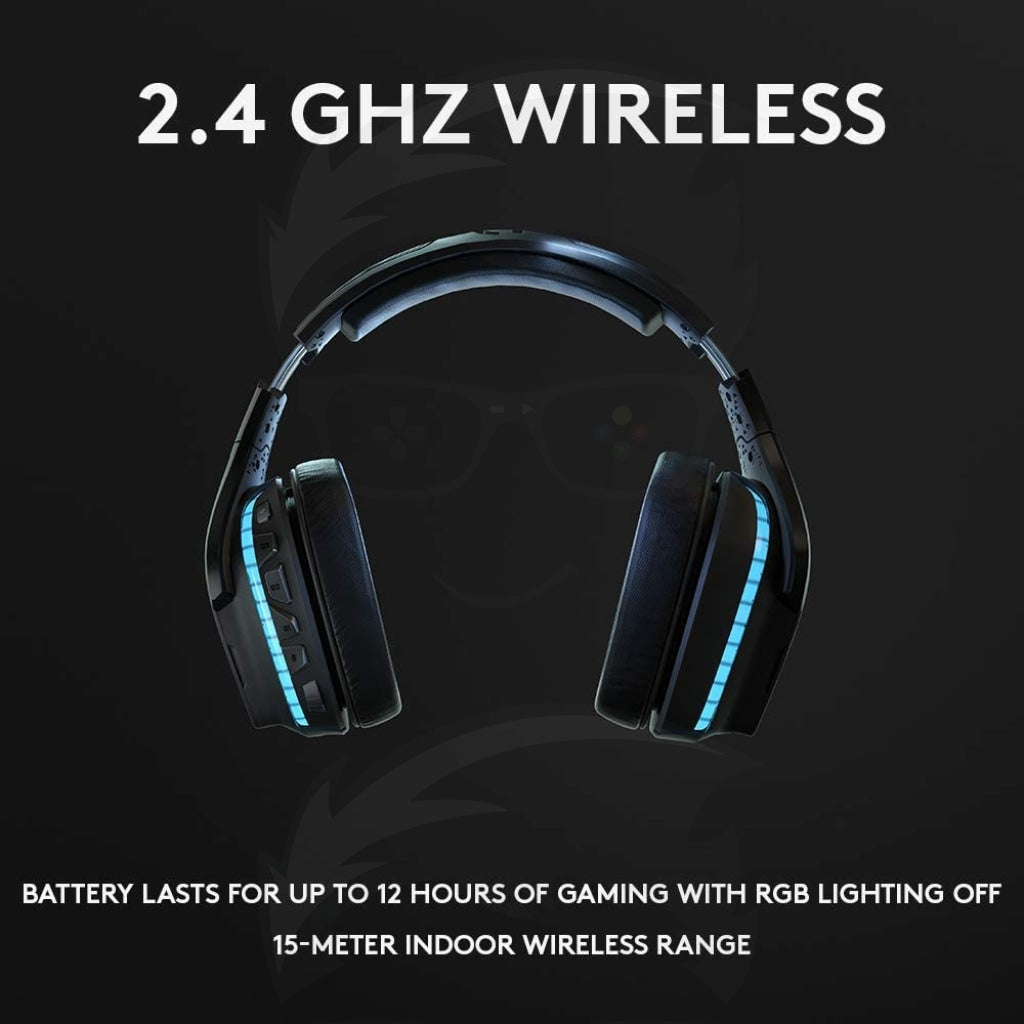 Logitech G935 Wireless DTS:X 7.1 Surround Sound LIGHTSYNC RGB PC Gaming Headset - Black, blue