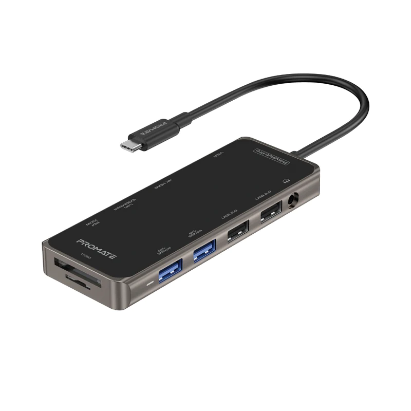 PROMATE PRIMEHUB-PRO Ultra-Fast Multiport USB-C Hub with 100W Power Delivery