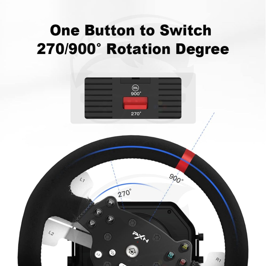 PXN Steering Wheel ( V10 / A7 / A3 ) Race Steering Wheel with 3-Pedals and Shifter Bundle