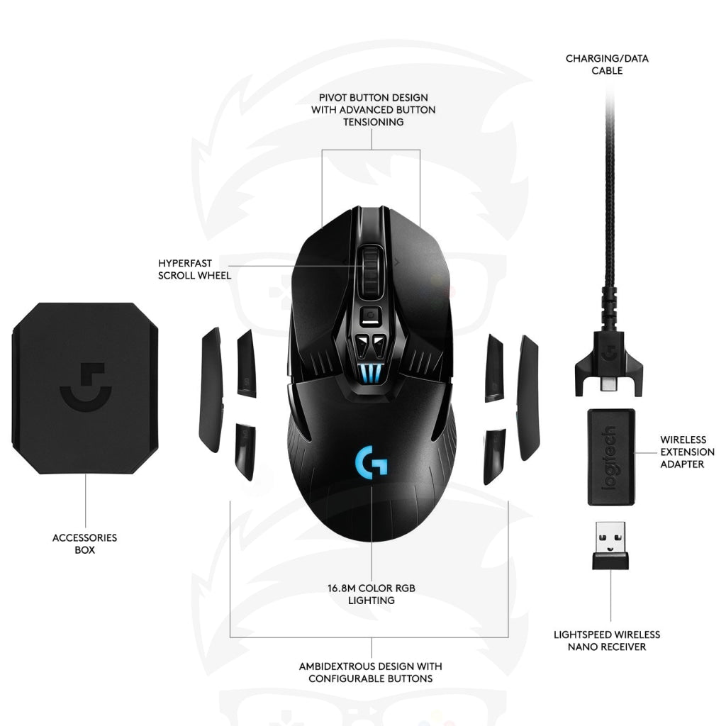 Logitech G903 Lightspeed Gaming Mouse With Powerplay Wireless Charging Compatibility