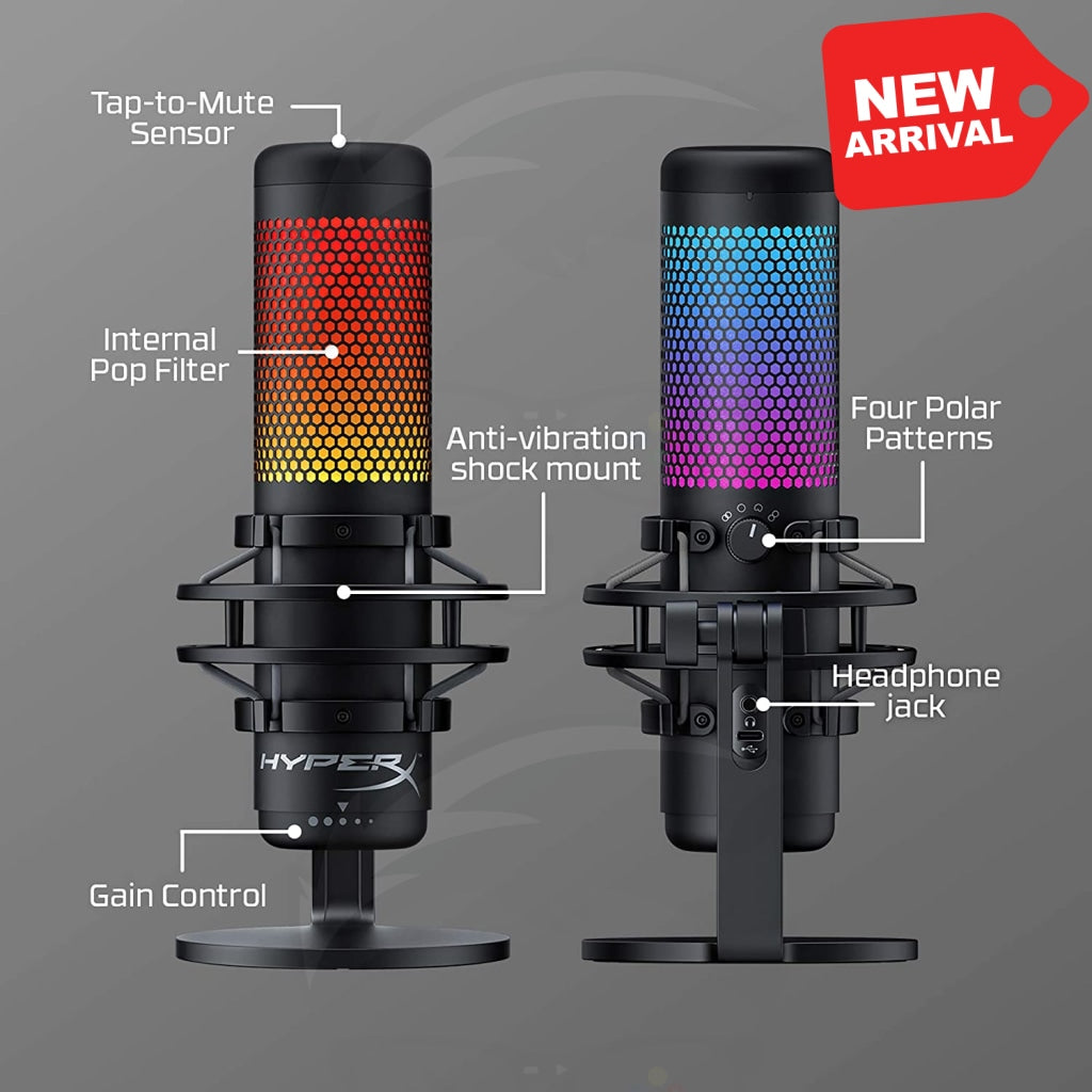 HyperX QuadCast S – RGB USB Condenser Microphone for PC, PS4, PS5 and Mac