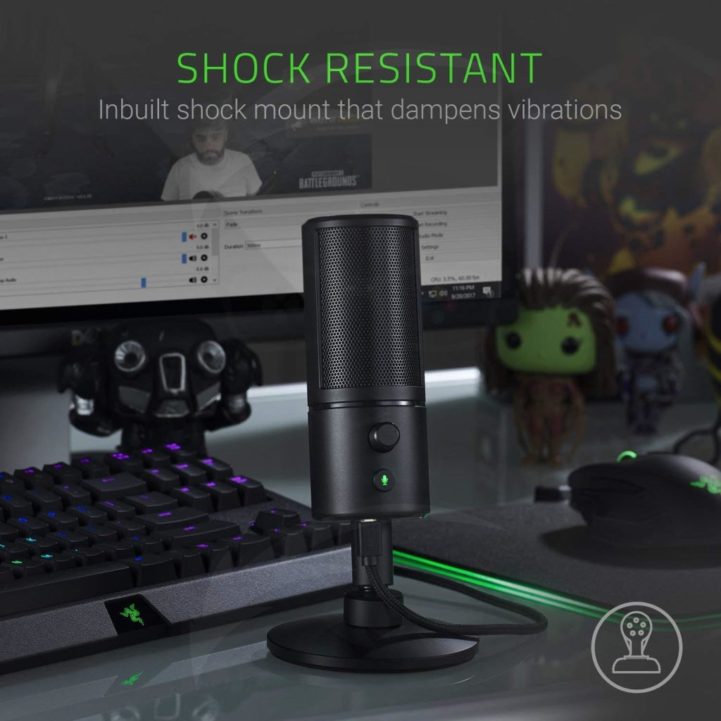 Razer Seiren X Usb Streaming Microphone - [Professional Grade][Built-In Shock Mount][Supercardiod