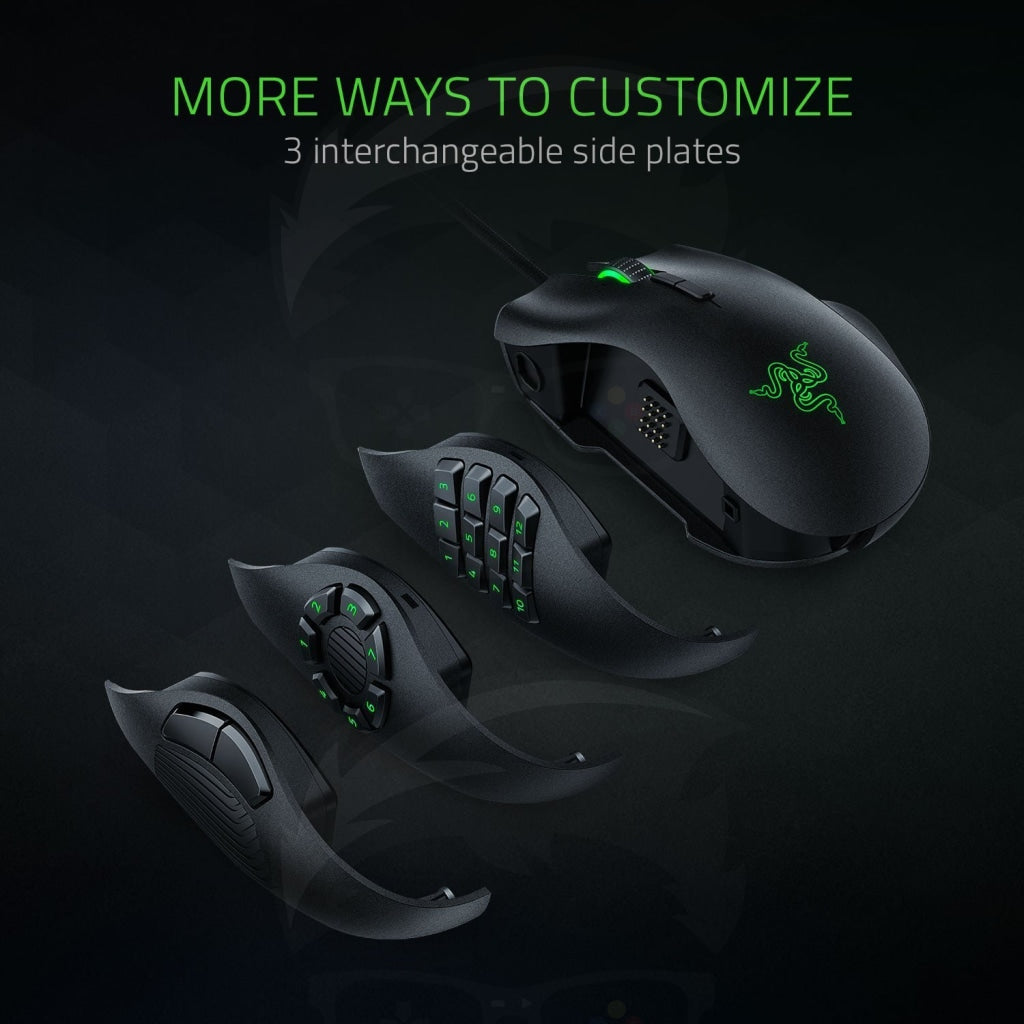 Razer Naga X Ergonomic MMO Gaming Mouse - Black