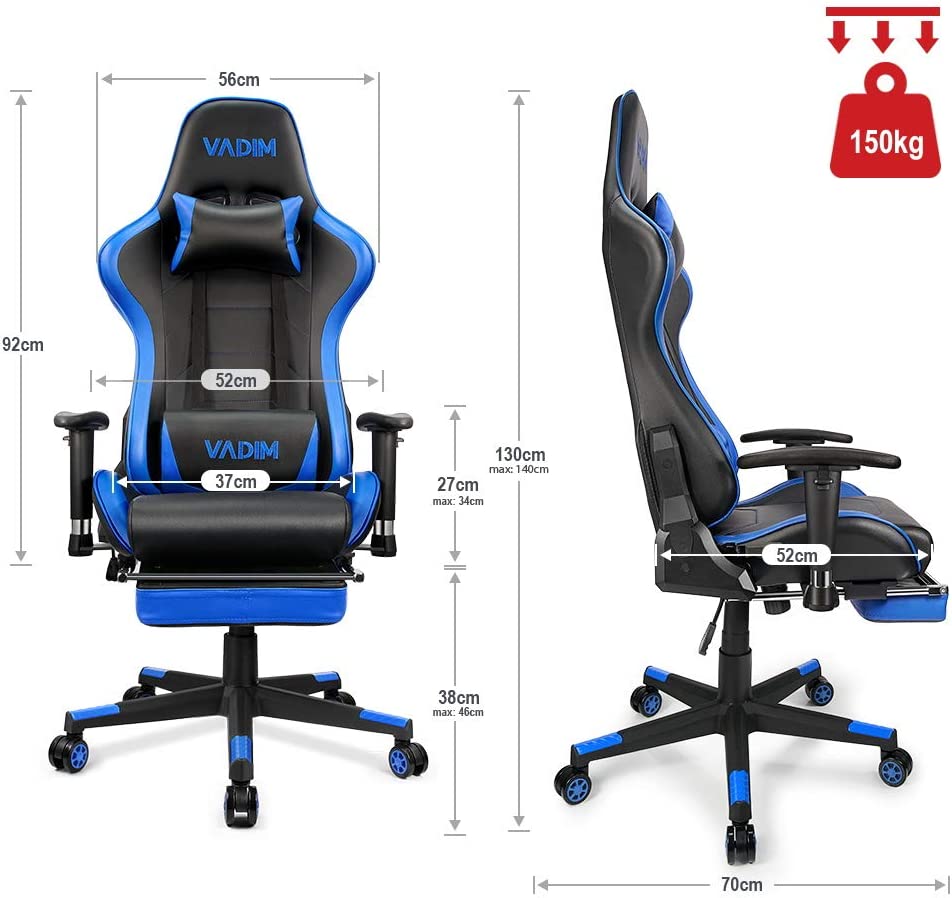 VADIM Gaming Chair, Gamer Ergonomic Chair, Adjustable 2D Armrest