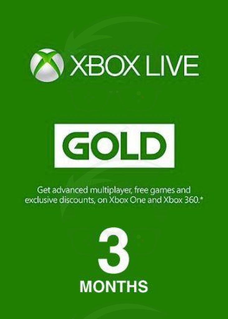 Xbox Live 3 Months Gold Card