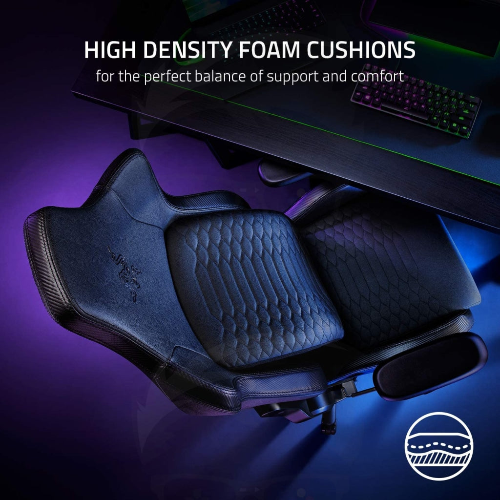 Razer Iskur - Black Gaming Chair with Built-in Lumbar Support