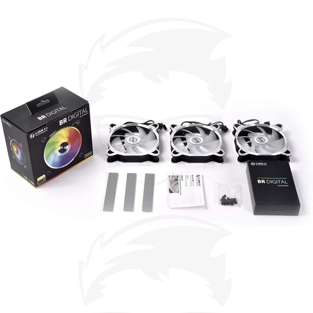 LIAN LI Bora RGB 120mm , 3 Fans Pack - Silver/Black/White