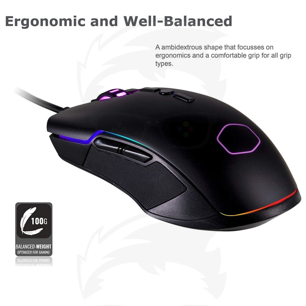 Cooler Master Cm310 Gaming Mouse With Ambidextrous Grips 10000 Dpi Optical Sensor And Rgb