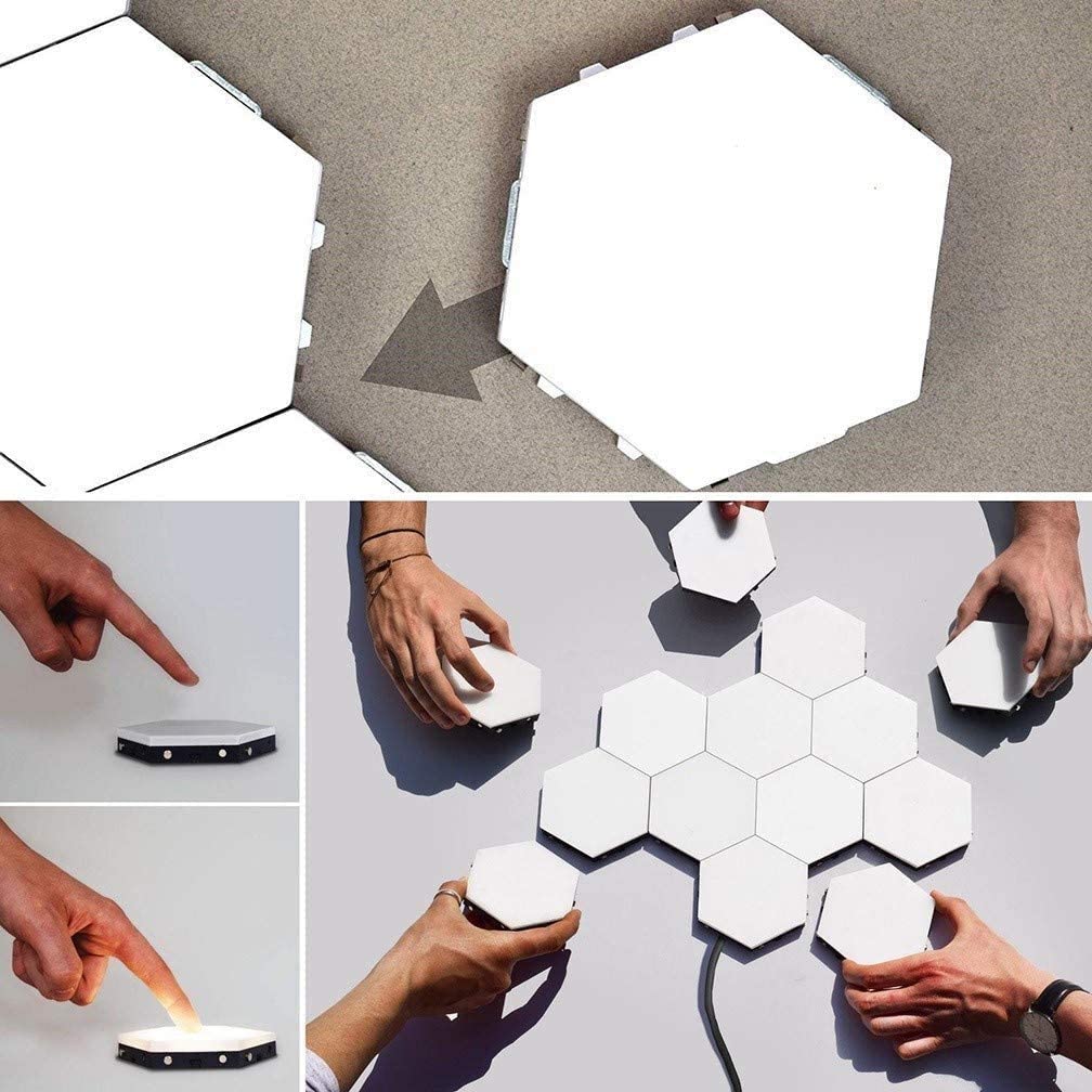 Hexagon Wall Light Multicolored 6 Pieces