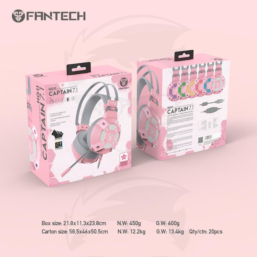 FANTECH HG11 SAKURA CAPTAIN 7.1 HEADSET PINK