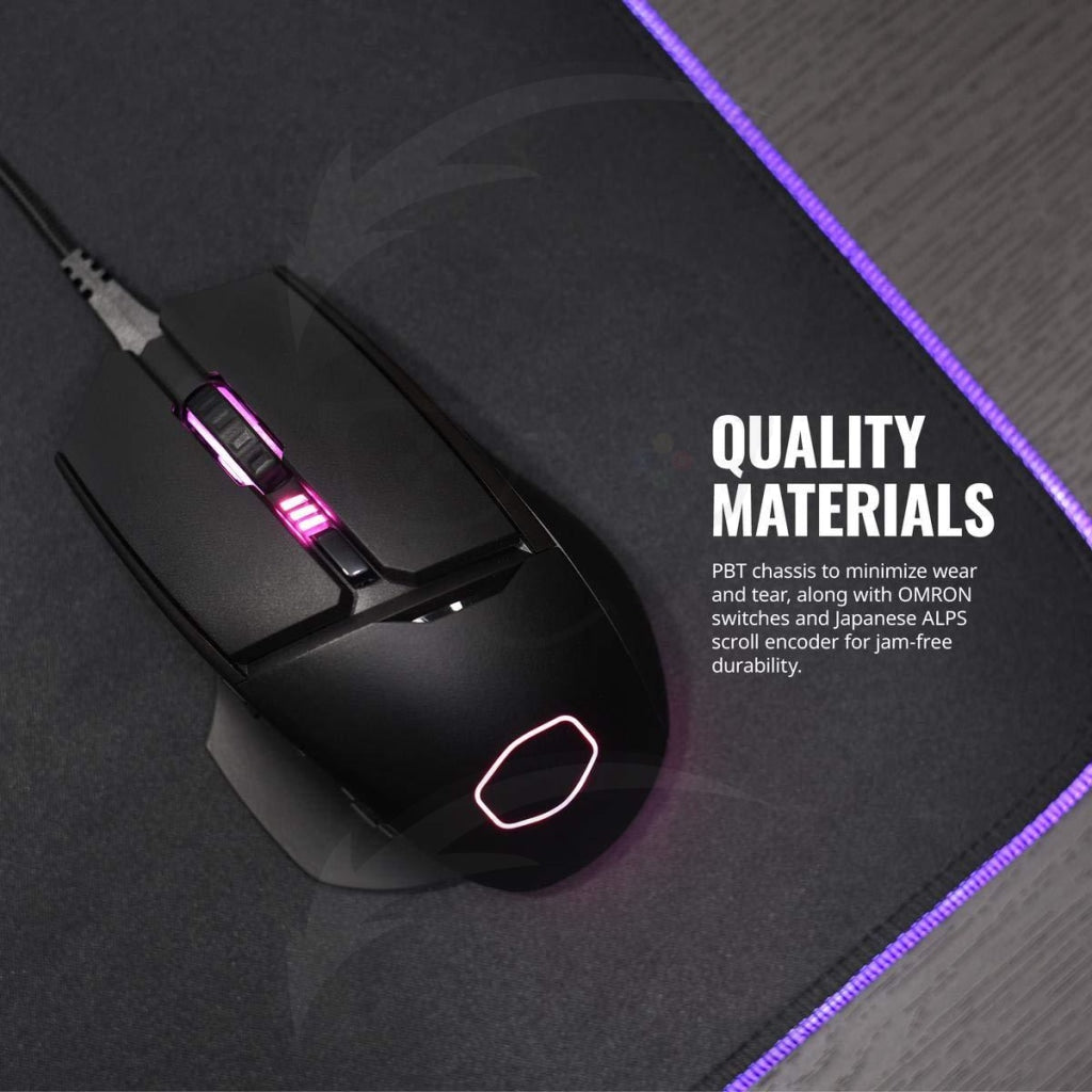 Cooler Master Mm830 Gaming Mouse With 24 000 Dpi Sensor Hidden D-Pad Buttons 4-Zone Rgb And