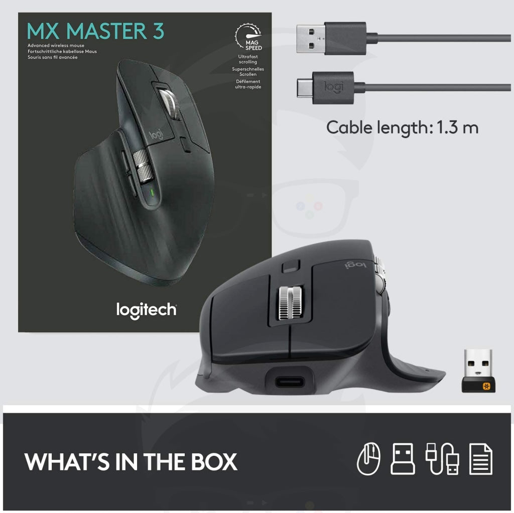 Logitech MX MASTER 3 ADVANCED Wireless MOUSE - Black